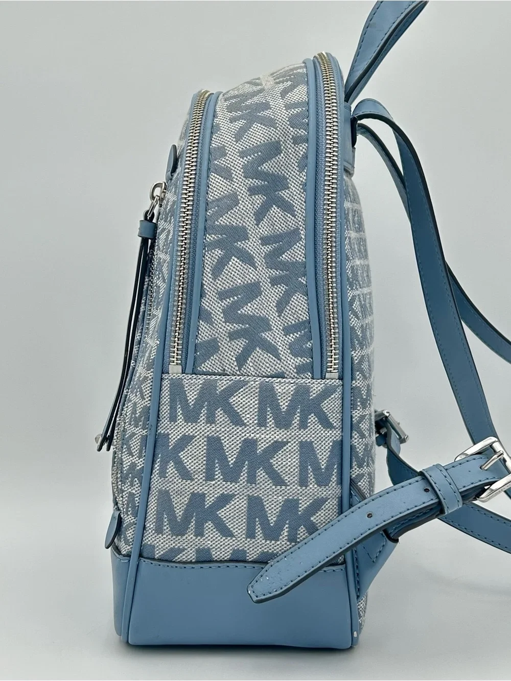 Michael Kors Light Blue Brooklyn Monogram Backpack